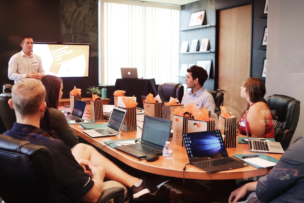 Team meeting around a conference table